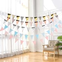 luanqi rose gold paper bunting triangles flags marriage garlands wedding banners graduation baby shower birthday party hanging