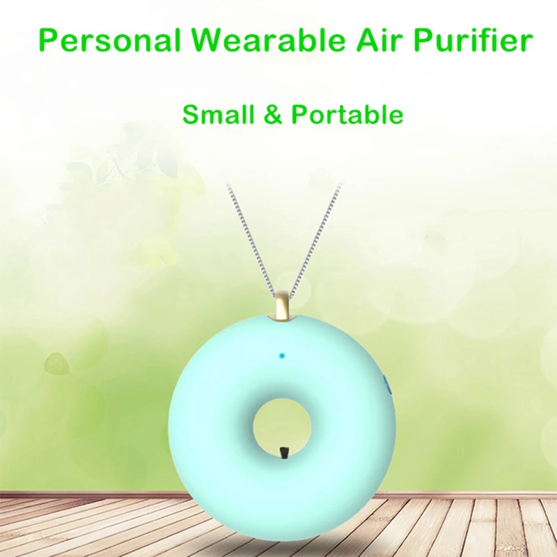 

4Pack Personal Air Purifier Portable USB Ioniser Air Fresher Cleaner Necklace Negative Ion for Adults Kids White & Green