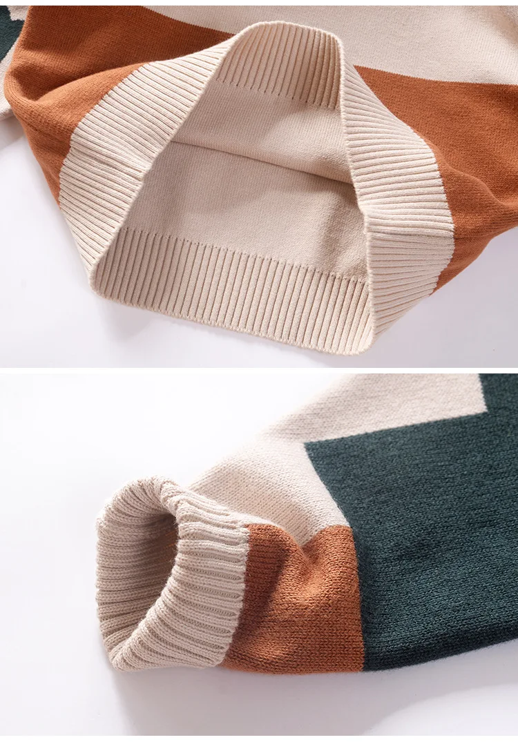 cotton spliced color boys sweaters warm kids winter knitted wear elegant pullover children's clothing winter fall