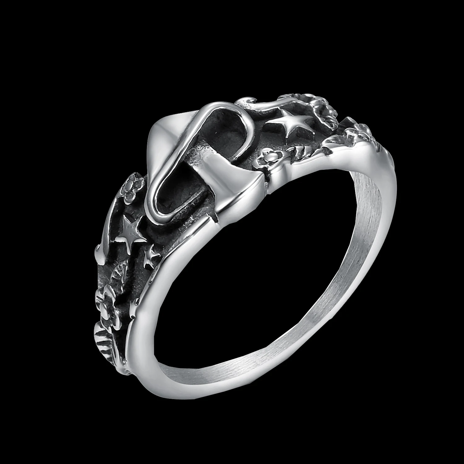 Кольцо женское винтажное в виде Луны звезды гриба из нержавеющей стали 316 |