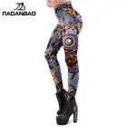 Новинка, Классические леггинсы NADANBAO с круглыми цветами Омбре для женщин, штаны с принтом мандалы, леггинсы для фитнеса и тренировок, эластичные леггинсы