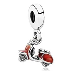 Шарм-подвеска для скутера Женский, браслет на запястье, подарок для девочки, синяя эмаль, подлинное Серебро S925, ювелирные изделия для творчества