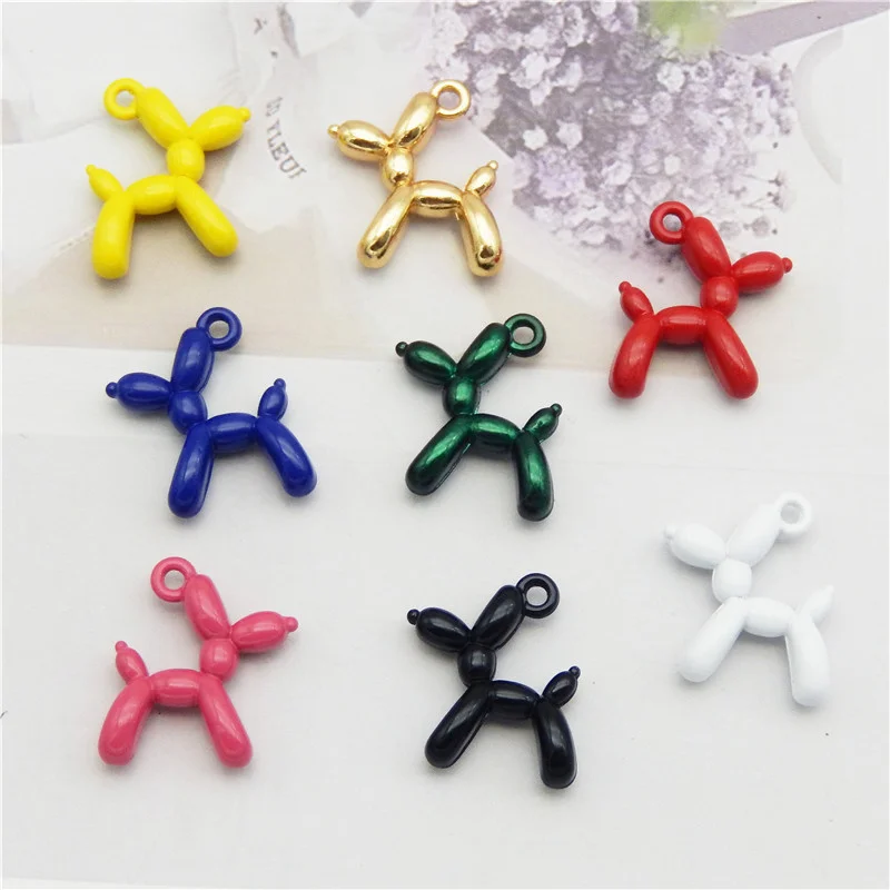 

Julie Wang 8PCS Enamel Balloon Dog Charms Alloy Spray-painted Animal Dog Necklace Bracelet Earring Jewelry Making Accessory