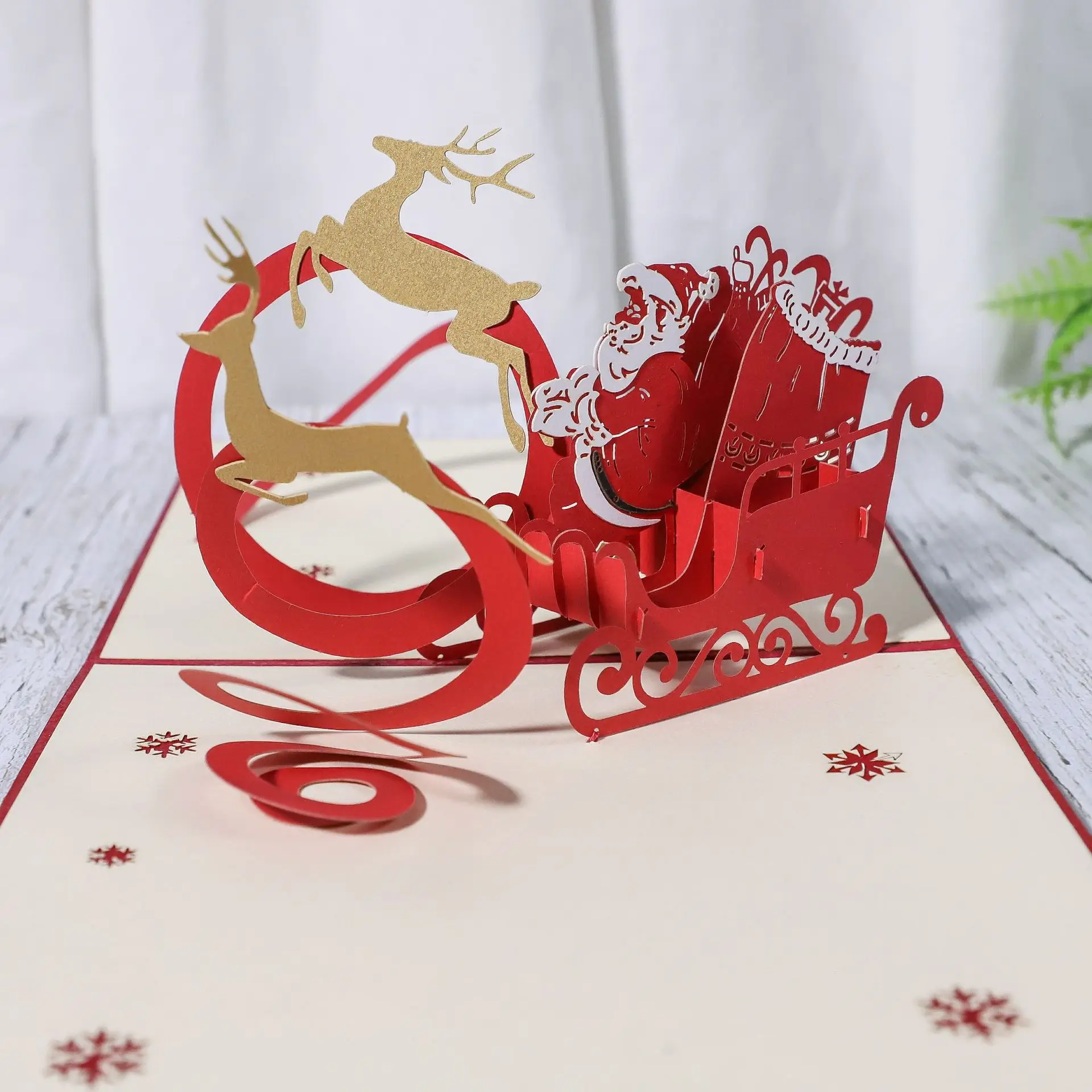 

3D Pop UP Santa Cards Cards Marry Christmas Greeting Cards Party Invitations Gifts New Year Card Anniversary Gifts Postcard