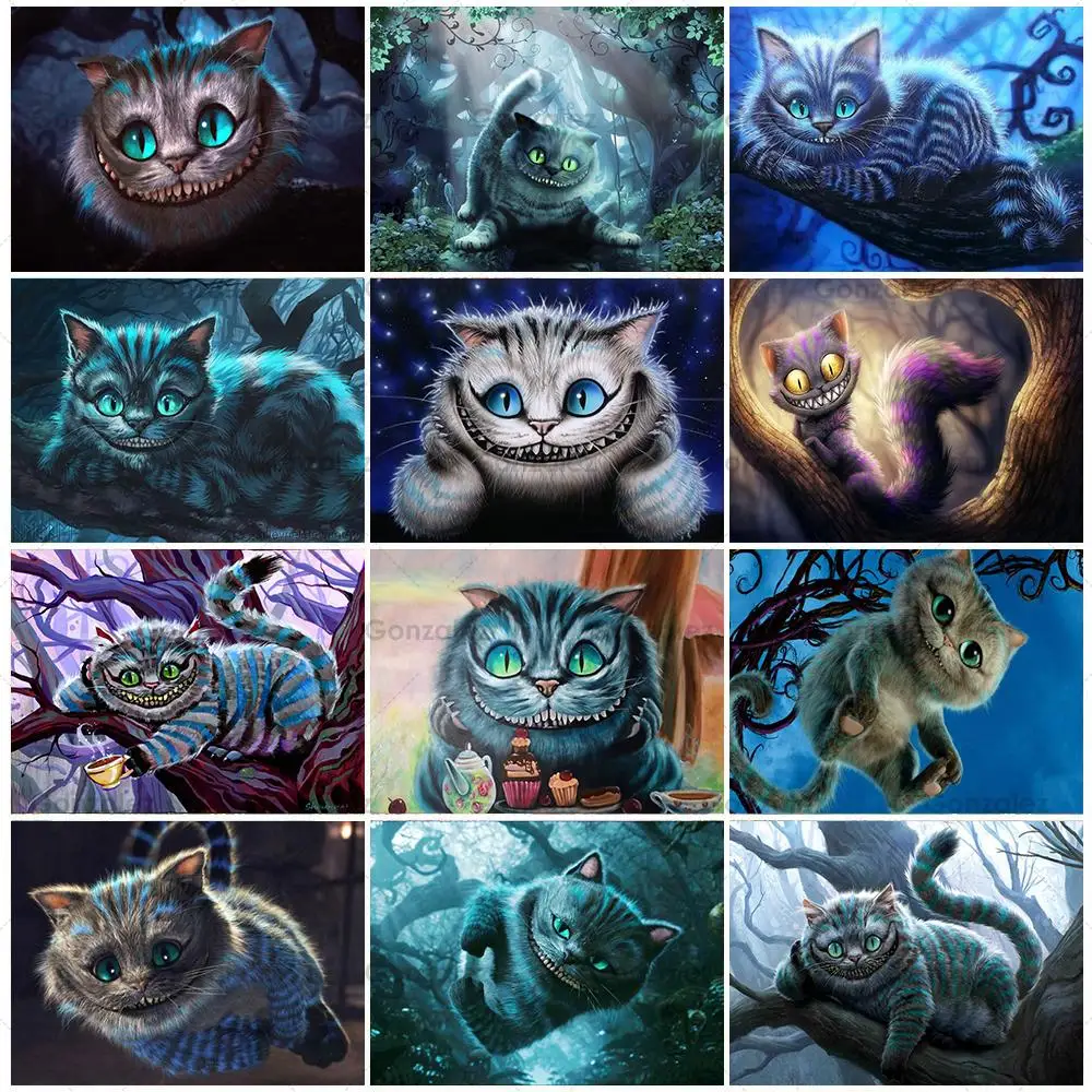 

5D Diy Cat Diamond Painting Animals Full Round/square Drill Mosaic Cross Stitch Rhinestone Embroidery Art Home Decoration Gifts