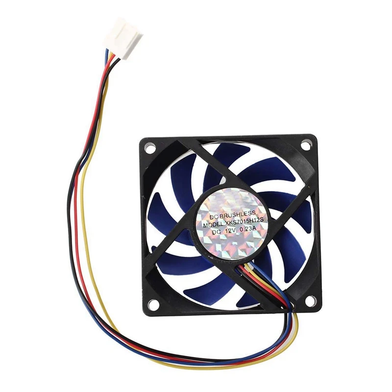 2 Pcs 70X70X15mm 12V 4 Pins PWM PC Computer Case CPU Cooler Cooling Fan |