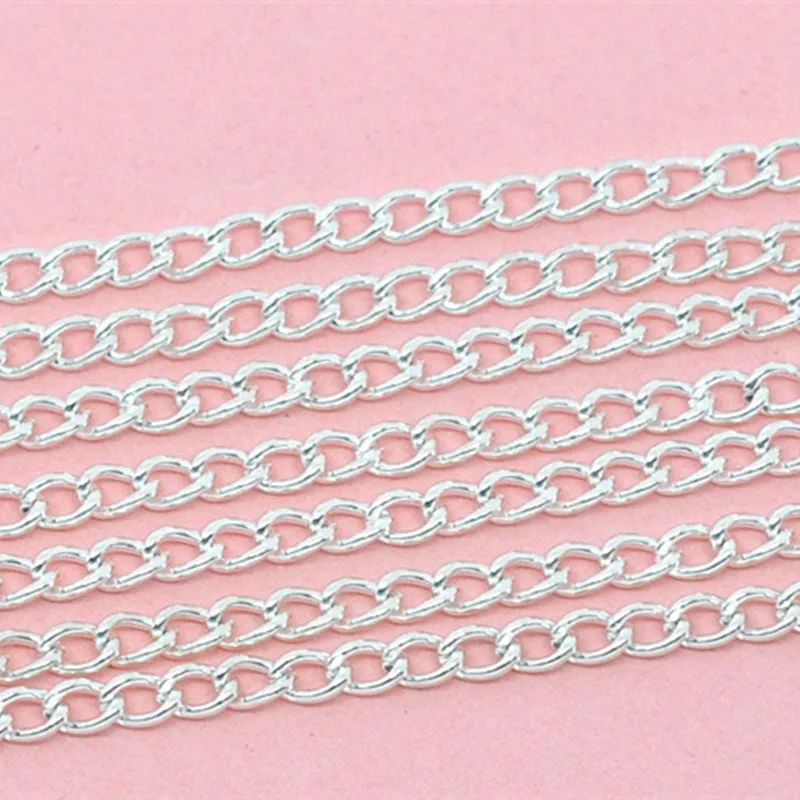 

DoreenBeads Open Link Curb Chain Findings Silver Color Metal Handmade DIY Making Necklace Bracelets Jewelry Gift Accessories,10M