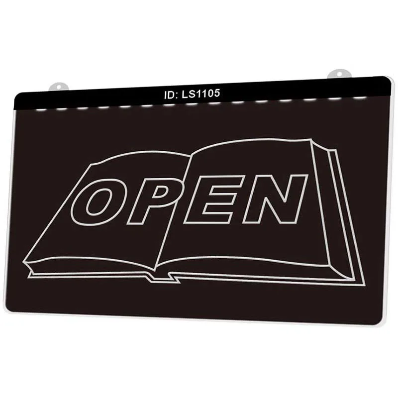 LS1105 книжный магазин новый 3D гравировальный светодиодный световой знак несколько