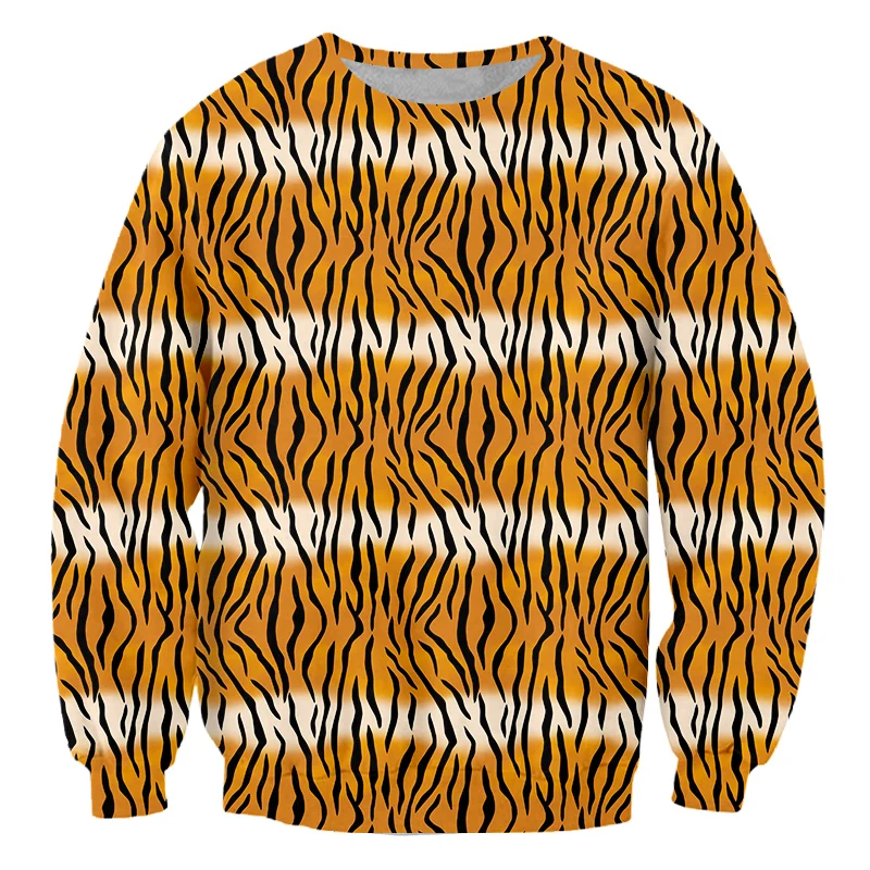 

New Tiger Skin 3D Full Print Sweatshirt Men Casual Pullover Fashion Hip Hop Sportswear Oversize Custom Autumn Tracksuit Coat 5XL
