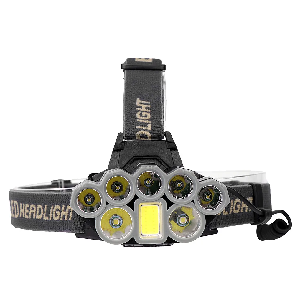 

Ultra Bright 90000 Lumens 2*T6 + 5*XPE + 1*COB LED Headlights USB Rechargeable Waterproof Hunting Hiking Fishing Zoom Head Lamp