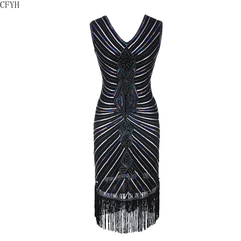 Женское платье с V-образным вырезом рукавом-крылышком и бахромой | Женская одежда