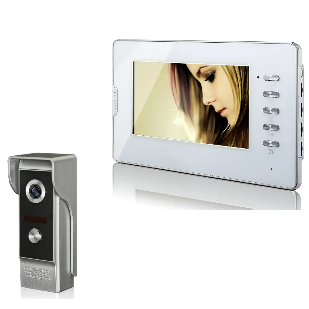7-inch Video Door Phone LCD Screen Monitor ABS Viewer Door Bell Video Intercom Monitor Kit IR Night Vision Camera Door B