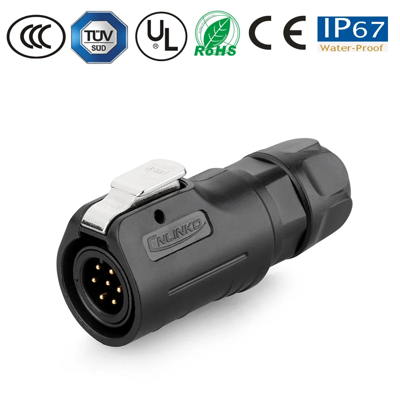 Водонепроницаемый Штекерный кабель разъем гнездовая панель M12 7 контактный