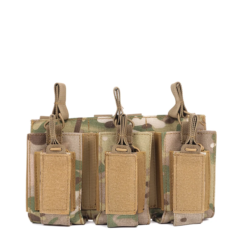 

Modular Molle Double Layer Tactical Triple Magazine Pouch Mag Bag Hunting Accessories for Rifle Pistol M4 AK 5.56/7.62/9mm Ammo