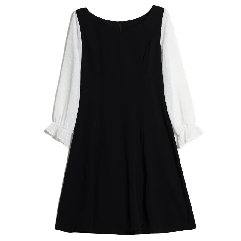 

Spring Bodycon Plus Size Vintage Dress 2021 Korean Black Elegant V-Neck Midi Dress Autumn Women Casual Party Split Sexy Vestidos