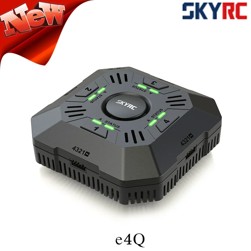 SkyRC-cargador de bater&iacute;a inteligente e4Q, 4x50W, 4x5A DC 2-4S LED, entrada XT60-0