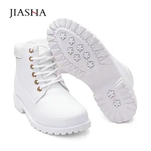 Зимние ботинки, женская обувь 2021, зимние ботинки на шнуровке, кожаные женские ботильоны, теплая плюшевая стелька на меху, Белая обувь для женщин, женская обувь