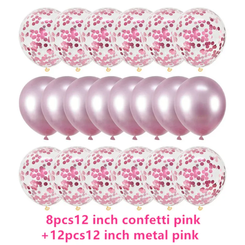 

20pcs/lot Rose Gold Confetti Balloons Mix Metallic Balloon Baby Shower Happy Birthday Party Wedding Decorations Helium Ballon