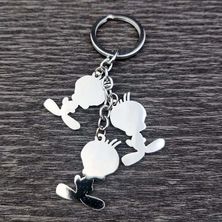 Fashion Silver Key Keyring Keychain Yellow Duck Bird Classic Small Colorful Travel Gift Special Lovely Cute Cartoon Metal K0035 images - 6