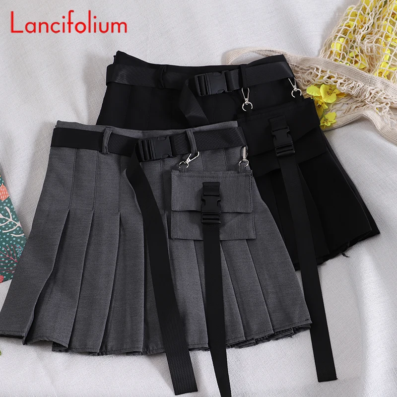 

Y2K Egirl Punk Gothic Fairy Grunge Black Mini Skirt Women Summer 2021 Pleated High Waist Dark Academia Emo Alt Mall Goth Skirt