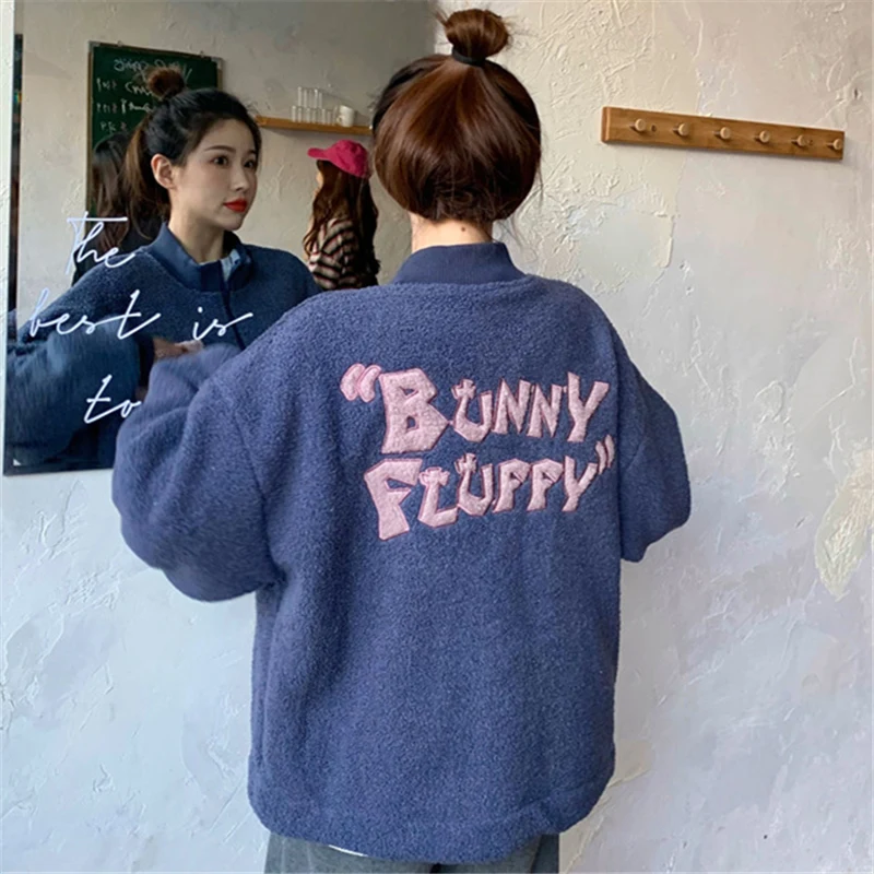 

Уличная Толстовка в соленом стиле из жареной овечьей шерсти Женская осенне-зимняя свободная модная Толстовка в Корейском стиле