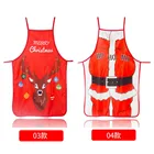 1 шт. красные рождественские фартуки, фартуки для взрослых с Санта-Клаусом, для женщин и мужчин, декор для уживечерние, домашний кухонный фартук для готовки и уборки выпечки