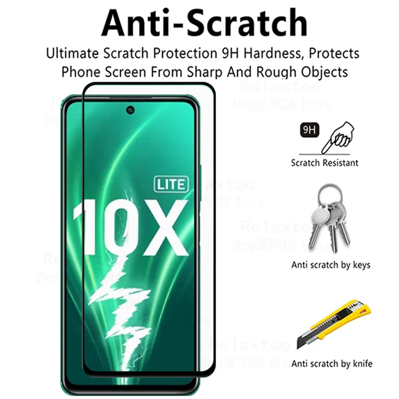 

full cover tempered glass on honor 10x lite camera lens protector for huawei honor 10x lite 10 x lite 10xlite light safety glass