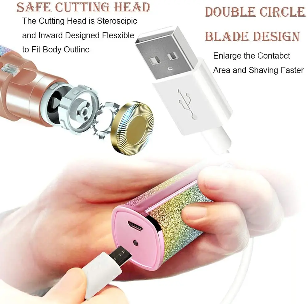2 In 1 Electric Eyebrow Trimmer Makeup Painless Eye Brow Epilator Mini Shaver Razors Women Portable Facial Body Hair Remover | Красота и