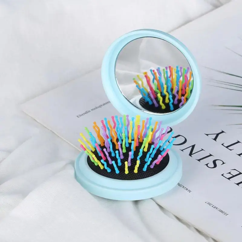 Портативная круглая карманная расческа маленькая дорожная для массажа подушки