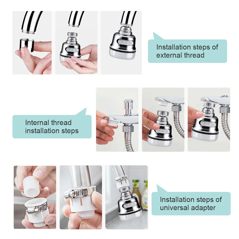 360°universal splash filter faucet spray head wash basin tap extender adapter kitchen tap nozzle flexible faucets sprayer free global shipping