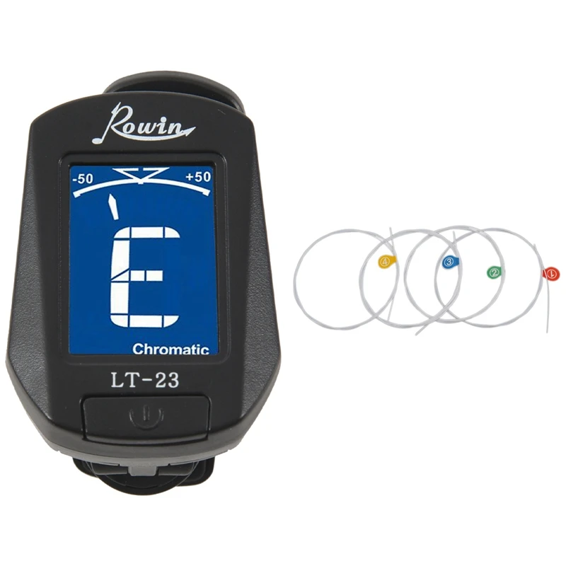 

1x LT-23 Acoustic Guitar Tuner Clip on Tuner & 5set Ukulele Strings Acoustic Guitar Ukulele String