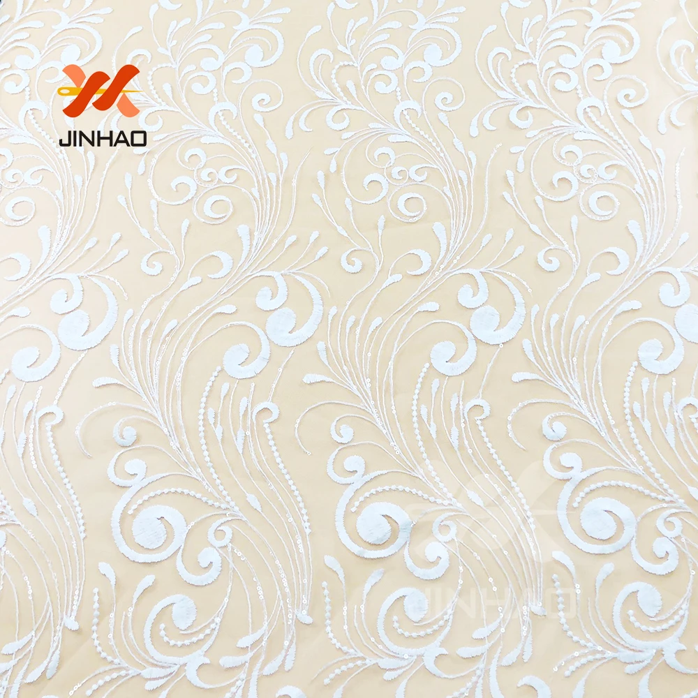 Вышитое маслом кружево молочный шелк свадебная ткань мягкая сетка аппликация