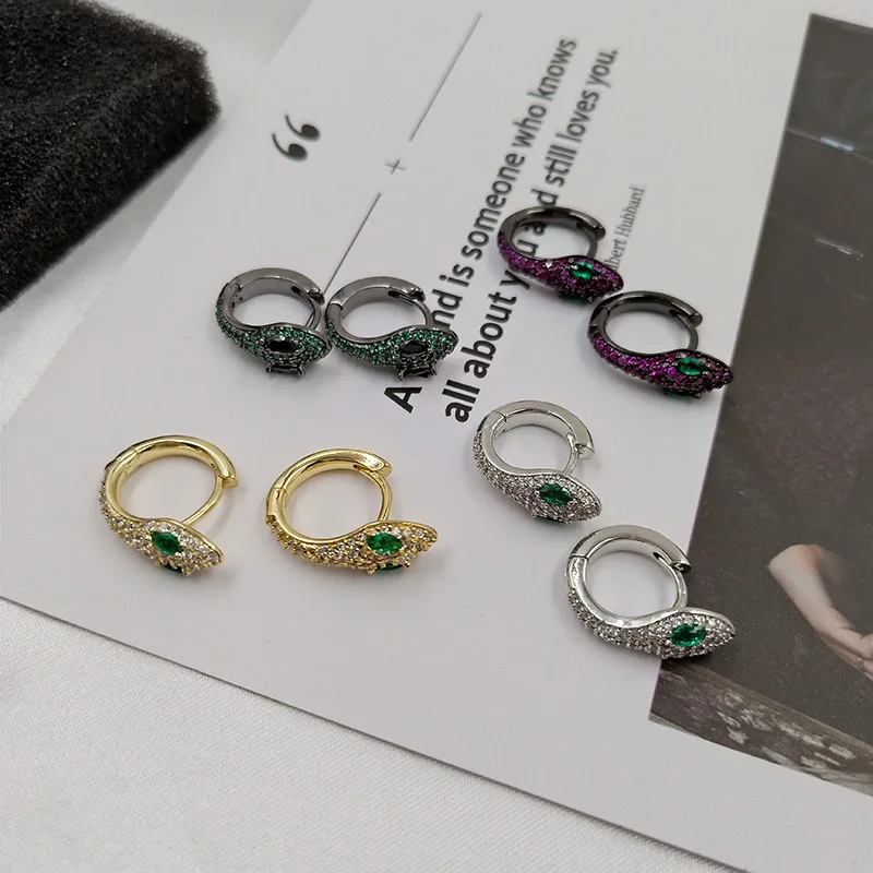 Роскошные блестящие циркониевые серьги в форме змеи AAA MonacoEarrings, высокое качество, уникальные серебряные золотые круглые серьги для женщин, индийские ювелирные изделия