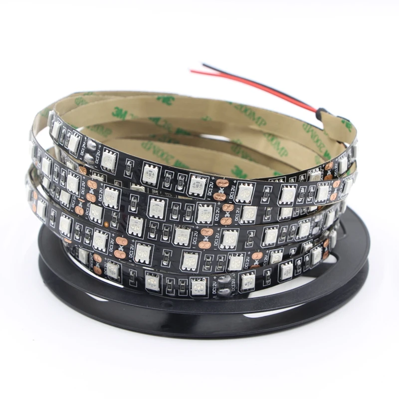 Светодиодный 12V5050 голый пластырь 60 светильник/m черная Версия Капля клей