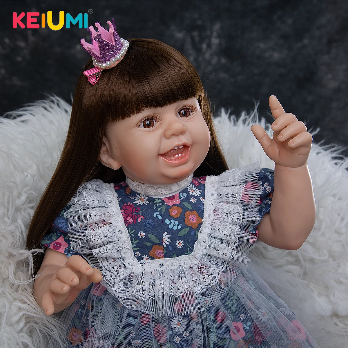 Кукла новорожденная KEUIMI Reborn 68 см детские для девочек с реалистичным тканевым
