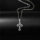 Крутое ожерелье Juno из нержавеющей стали с отверстиями в южнокорейском стиле, колье в стиле хип-хоп с крестом в христианском стиле, Подарочная подвеска