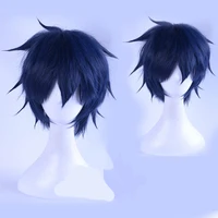 anime ao no exorcist okumura rin blue synthetic hair cosplay blue exorcist heat resistant hair cosplay wig wig cap