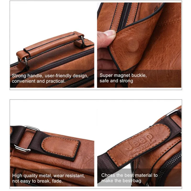 

Men's Crossbody Shoulder Bags Split Leather Handbag Fashion Business Man Messenger Bag High quality Tote Hot