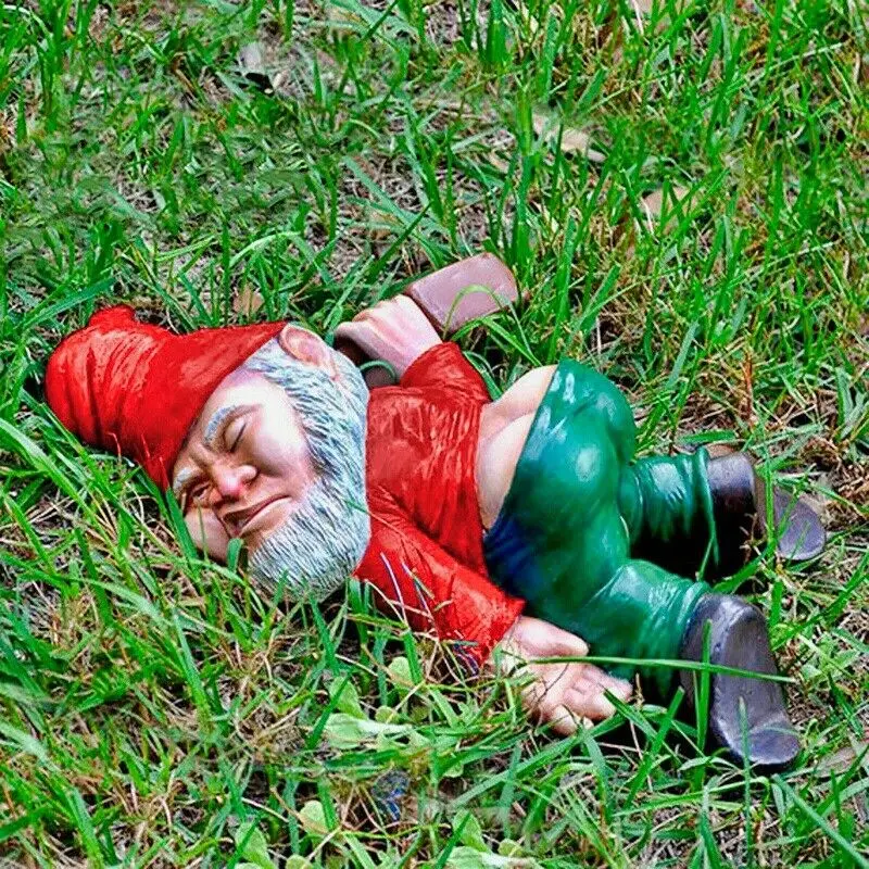 

Creative Drunk Garden Gnome Patio Ornament Funny Rude Drunken Disorderly Statue Figurine Garden Accessories Decoration