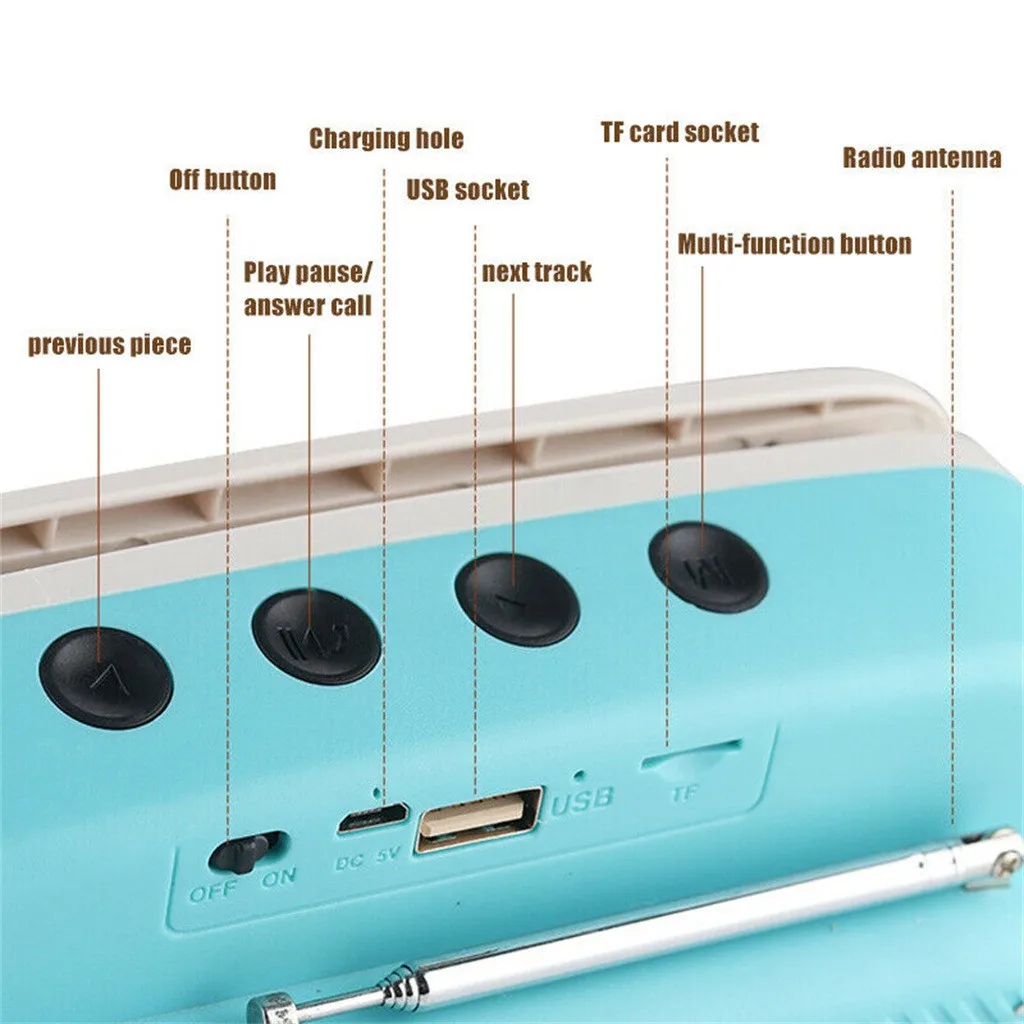 Creative Mini Music Player Portable Retro TV Wireless Stereo Surround Bass HiFi Sound Speakers For Cell Phones | Электроника