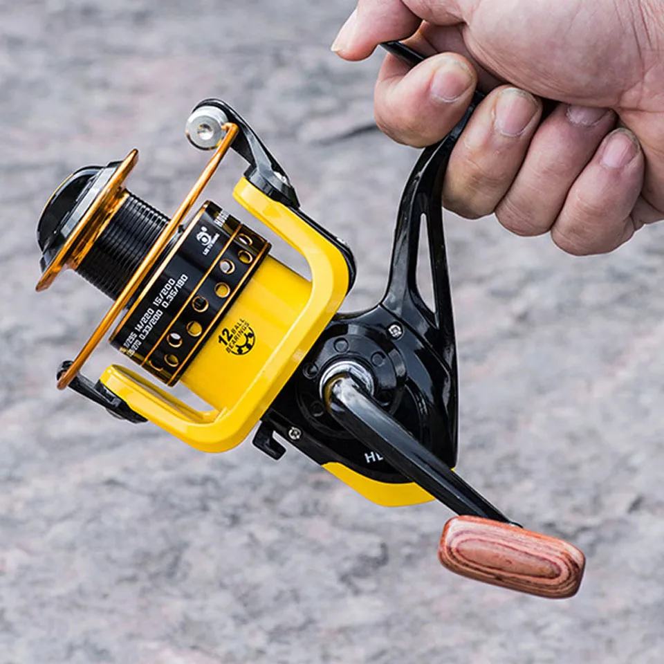 Высокоскоростная Рыболовная катушка с максимальной мощностью 5 2: 1 желтая для