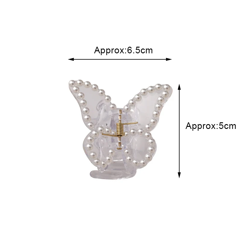 

2021 Summer Transparent Butterfly Hair Claws Hairpin Cute Transparent Grabs Acrylic Hair Clip for Women Sweet Accessories