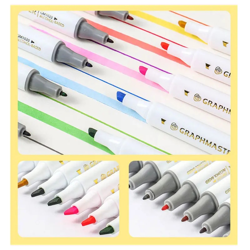 

Double Head Marker Pens 24/48/80/108 Colors Sketch Oily Tips Alcoholic Based Drawing Pen Marekrs For Manga School Art Supplies