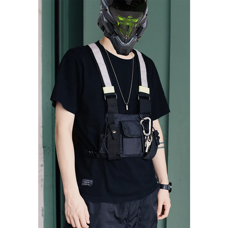 Уличная жилетка контрастная нагрудная Сумка Многофункциональная подвеска