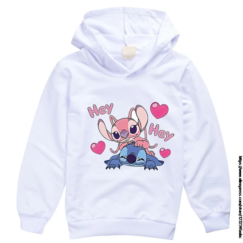 Детские толстовки Disney Stitch Princess детская одежда для девочек аниме свитшот
