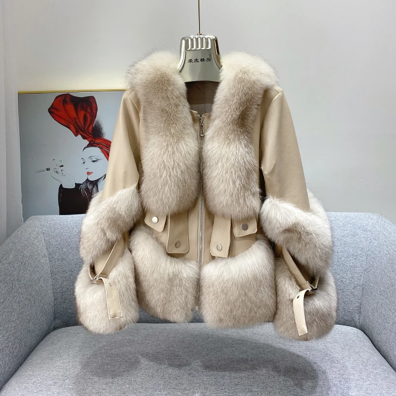 

ZDFURS*2021 winter new Fox Fur coat women's short fur and cotton women's coat натуральный мех шуба женская куртка зимняя женская