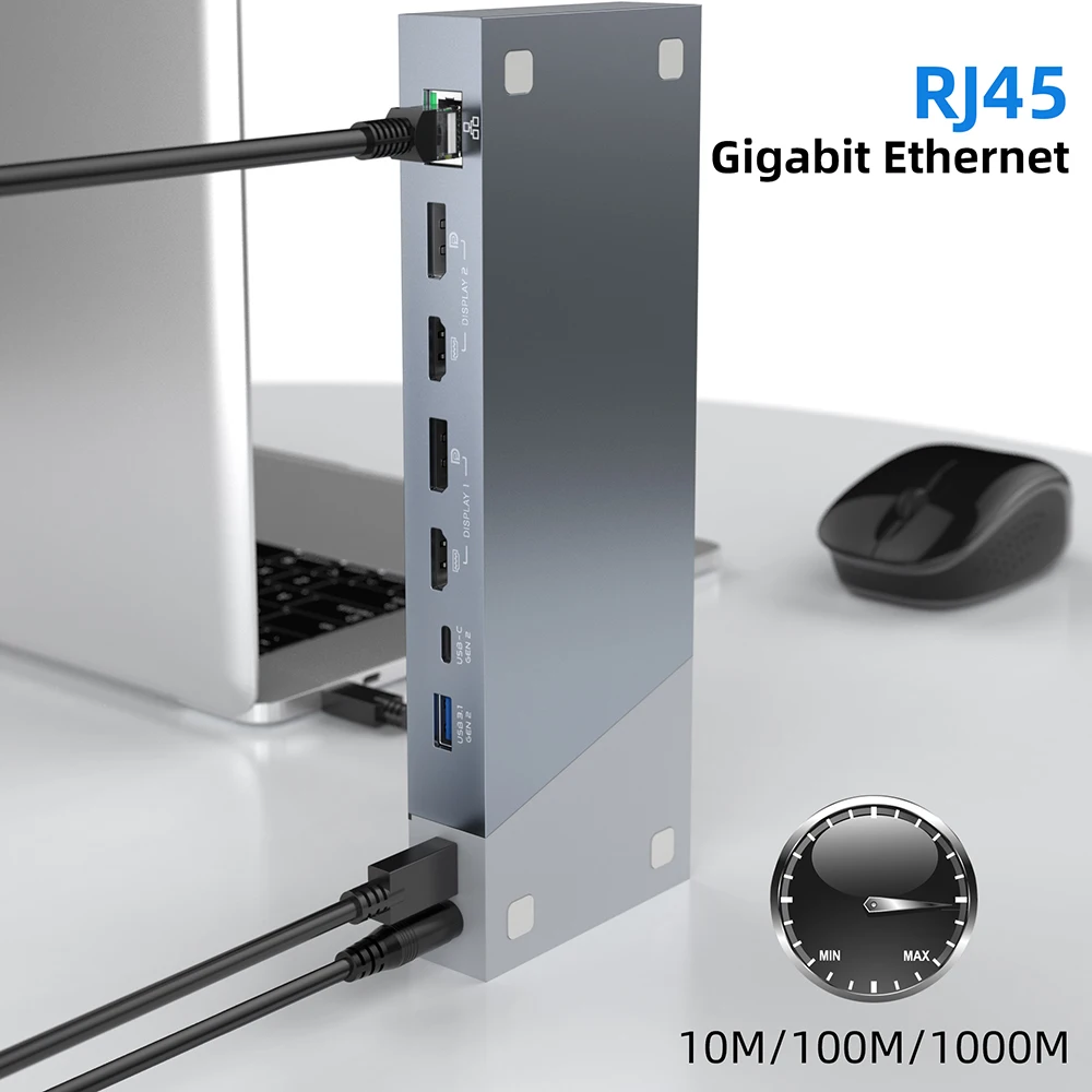Док-станция USB C HUB с разными usb-портами и интерфейсом RJ45 |