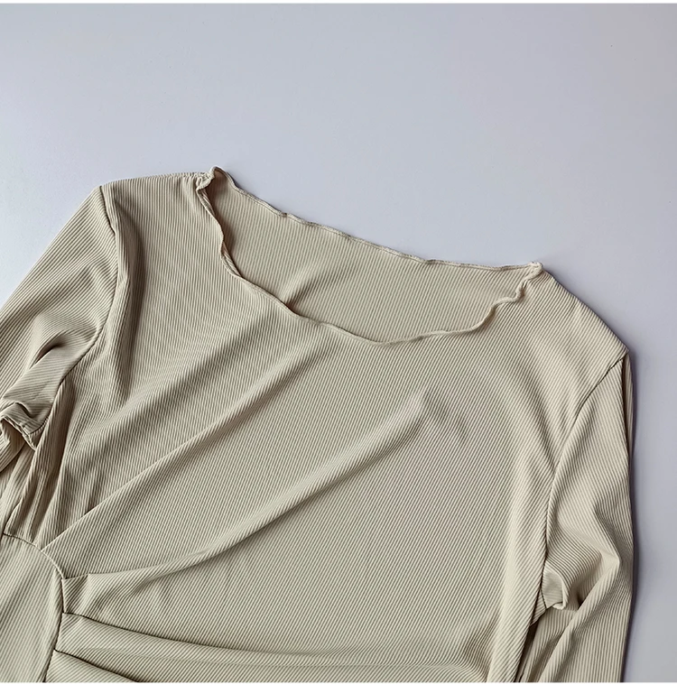 Round Neck Tight Sexy Long Sleeve Women's Running Fast Drying Waist Slimming Yoga Clothes 2021 Autumn Casual Sports Top