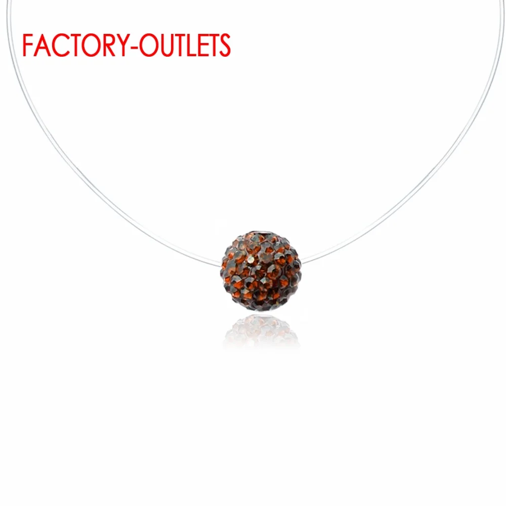 Crystal Pendant Transparent Line Necklace For Decoration 11 Colours Jewelry CZ Beads Bezel Setting Women Girls Party Gifts | Украшения и