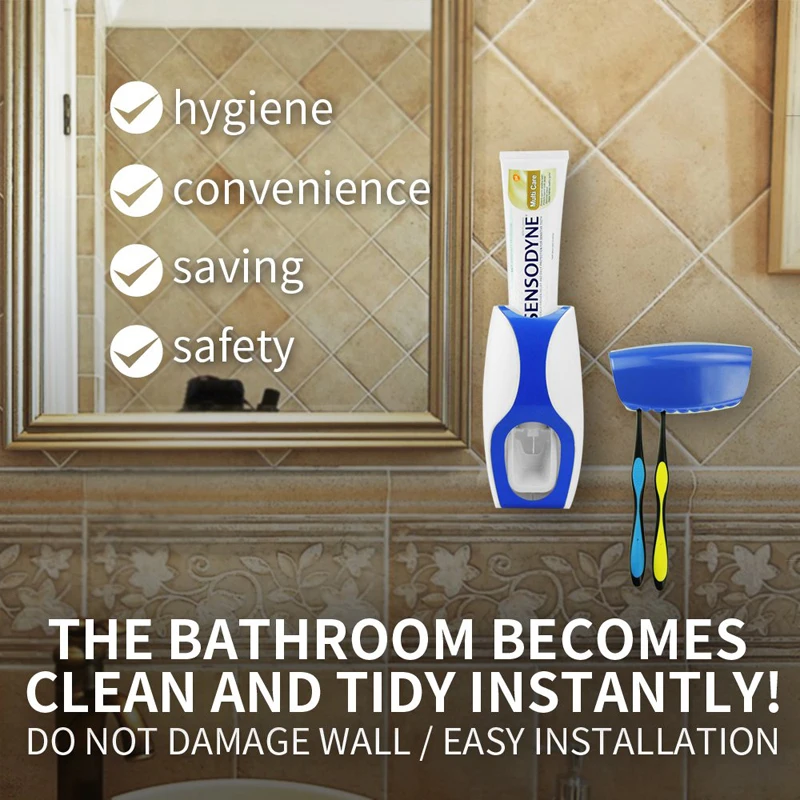 Набор аксессуаров для ванной комнаты автоматический дозатор зубной пасты